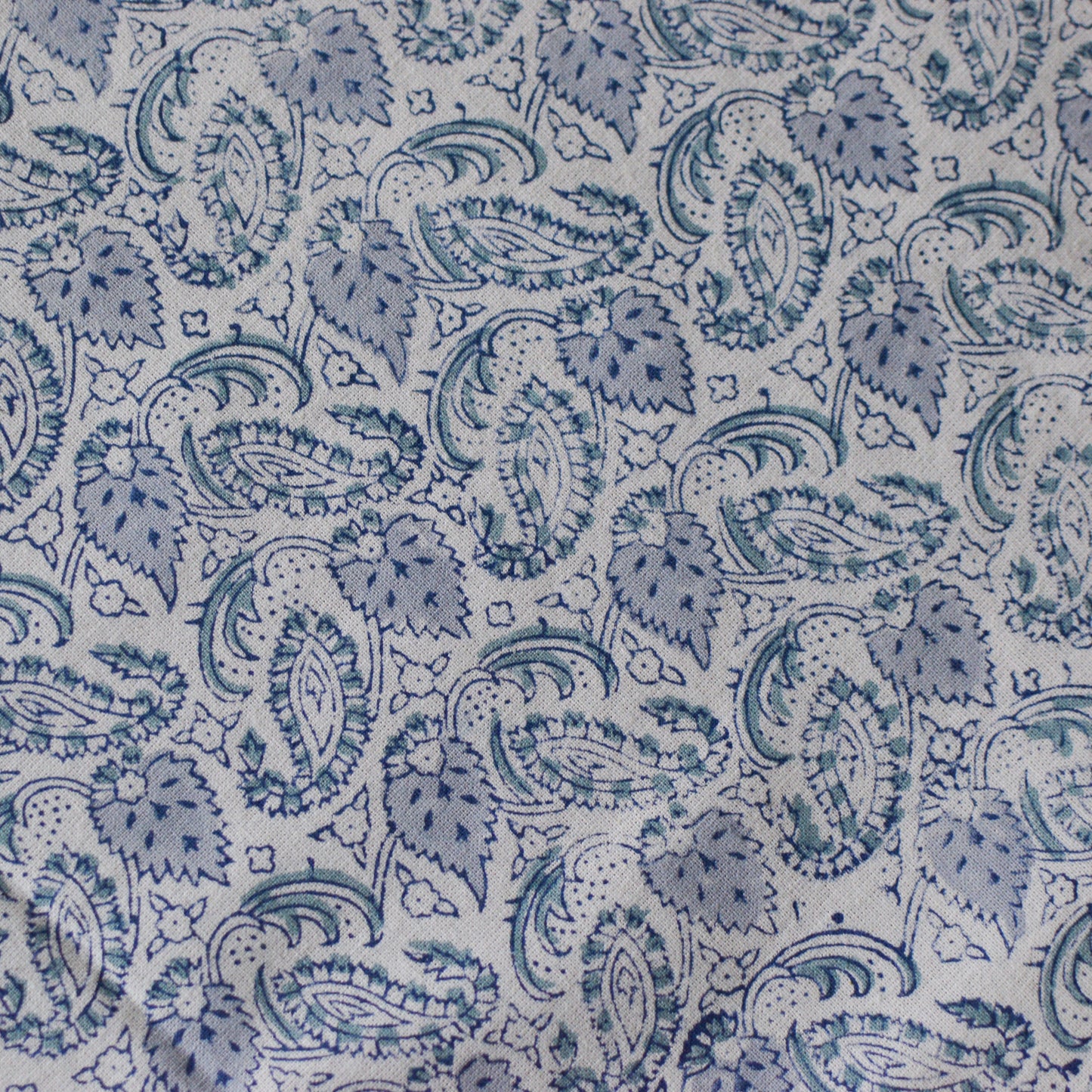 Light Blue and White Indian 60x90 Inches Hand Block Printed Floral Tablecloth, Wedding Home Party Event Restaurant Patio Outdoor Gift Dinner