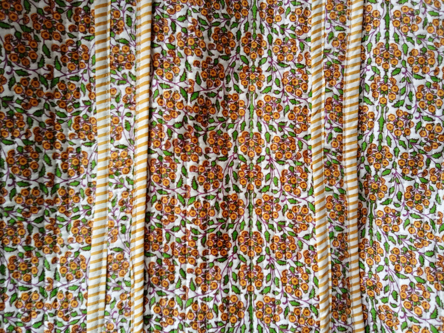Quilted Cotton Handprinted Reversible Large multicolor Floral Tote Bag Eco friendly Sustainable Sturdy Grocery Shopping Handmade Boho bag